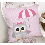 Baykuş Desenli Dijital Baskılı Dekoratif Yastık Kırlent Kılıfı Realhomes