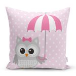 Baykuş Desenli Dijital Baskılı Dekoratif Yastık Kırlent Kılıfı Realhomes