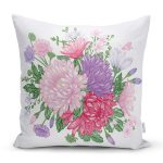 - K115-Gorsel - Realhomes Çiçek Motifli Modern Dijital Baskılı Dekoratif Yastık Kırlent Kıl Realhomes