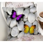 Kelebek Desenli Dijital Baskılı Dekoratif Yastık Kırlent Kılıfı Realhomes