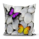 Kelebek Desenli Dijital Baskılı Dekoratif Yastık Kırlent Kılıfı Realhomes