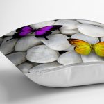 Kelebek Desenli Dijital Baskılı Dekoratif Yastık Kırlent Kılıfı Realhomes