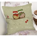- K121-Gorsel-1 - Realhomes Baykuş Desenli Dijital Baskılı Dekoratif Yastık Kırlent Kılıfı Realhomes