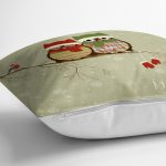 - K121-Gorsel-2 - Realhomes Baykuş Desenli Dijital Baskılı Dekoratif Yastık Kırlent Kılıfı Realhomes