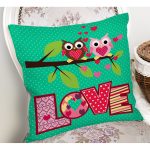 - K13-Gorsel-1 - Realhomes Baykuş Desenli Dijital Baskılı Dekoratif Yastık Kırlent Kılıfı Realhomes