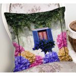 - K14-Gorsel-1 - Realhomes Çiçek Penceresi Dijital Baskılı Modern Yastık Kırlent Kılıfı Realhomes