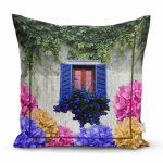 - K14-Gorsel - Realhomes Çiçek Penceresi Dijital Baskılı Modern Yastık Kırlent Kılıfı Realhomes
