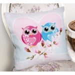 - K143-Gorsel-1 - Realhomes Modern Baykuş Resimli Dijital Baskılı Dekoratif Yastık Kırlent Kı Realhomes