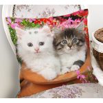 Sevimli Kediler Dijital Baskılı Dekoratif Yastık Kırlent Kılıfı Realhomes