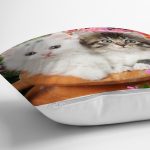 Sevimli Kediler Dijital Baskılı Dekoratif Yastık Kırlent Kılıfı Realhomes