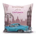 - K156-Gorsel - Realhomes London Car Dijital Baskılı Dekoratif Yastık Kırlent Kılıfı Realhomes