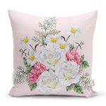 Çiçek Desenli Dijital Baskılı Dekoratif Yastık Kırlent Kılıfı Realhomes