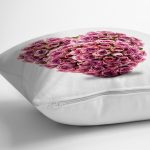 Güllü Kalp Dijital Baskılı Dekoratif Yastık Kırlent Kılıfı Realhomes