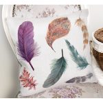 - K198-Gorsel-1 - Realhomes Kuş Tüyü Resimli Dijital Baskılı Dekoratif Yastık Kırlent Kılıfı Realhomes