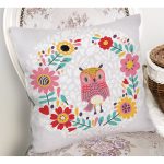 - K220-Gorsel-1 - Realhomes Baykuş Resimli Dijital Baskılı Dekoratif Yastık Kırlent Kılıfı Realhomes