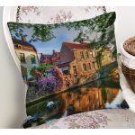 Manzara Desenli Dijital Baskılı Dekoratif Yastık Kırlent Kılıfı Realhomes