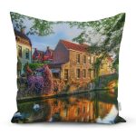 Manzara Desenli Dijital Baskılı Dekoratif Yastık Kırlent Kılıfı Realhomes