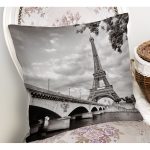 - K230-Gorsel-1 - Realhomes  Eyfel Kulesi Dijital Baskılı Dekoratif Yastık Kırlent Kılıfı Realhomes