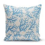 - K2301-Gorsel - Realhomes Mavi Yosun Desenli Dijital Baskılı Dekoratif Kırlent Kılıfı Realhomes