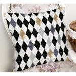 - K2394-Gorsel-1 - Realhomes  Renkli Baklava Desenli Dijital Baskılı Yastık Kırlent Kılıfı Realhomes