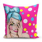 - K244-Gorsel - Realhomes Pop Art Dijital Baskılı Dekoratif Yastık Kırlent Kılıfı Realhomes