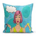 - K245-Gorsel - Realhomes  Pop Art Dijital Baskılı Dekoratif Yastık Kırlent Kılıfı Realhomes