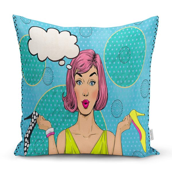 - K245-Gorsel - Realhomes  Pop Art Dijital Baskılı Dekoratif Yastık Kırlent Kılıfı Realhomes