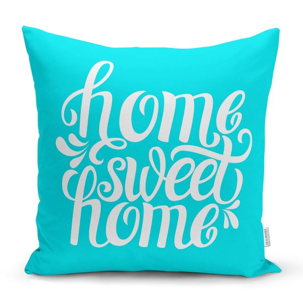 - K248-Gorsel - Realhomes  Home Sweet Home Dijital Baskılı Dekoratif Yastık Kırlent Kılıfı Realhomes
