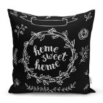 - K251-Gorsel - Realhomes  Home Sweet Home Dijital Baskılı Dekoratif Yastık Kırlent Kılıfı Realhomes