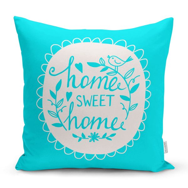 - K258-Gorsel - Realhomes  Home Sweet Home Dijital Baskılı Dekoratif Yastık Kırlent Kılıfı Realhomes