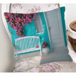 - K259-Gorsel-1 - Realhomes Mavi Bahçe Dijital Baskılı Dekoratif Yastık Kırlent Kılıfı Realhomes
