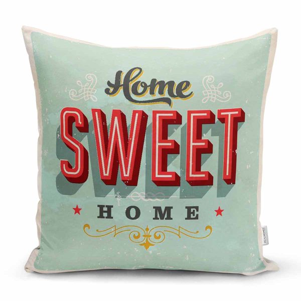 - K260-Gorsel - Realhomes  Home Sweet Home Dijital Baskılı Dekoratif Yastık Kırlent Kılıfı Realhomes