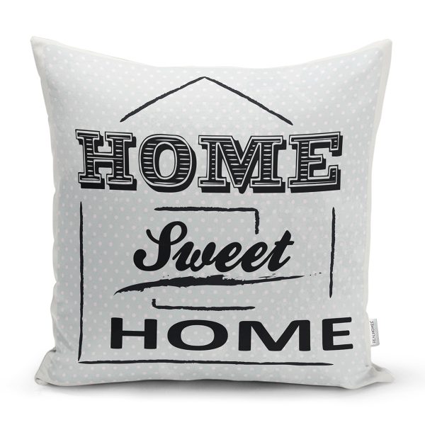 - K262-Gorsel - Realhomes  Home Sweet Home Dijital Baskılı Dekoratif Yastık Kırlent Kılıfı Realhomes