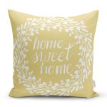 - K312-Gorsel - Realhomes  Home Sweet Home Desenli Dijital Baskılı Dekoratif Yastık Kırlent Realhomes