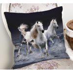 At Resimli Dijital Baskılı Dekoratif Yastık Kırlent Kılıfı Realhomes