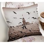 - K337-Gorsel-1 - Realhomes Kız Kulesi Dijital Baskılı Dekoratif Yastık Kırlent Kılıfı Realhomes