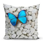 - butterfly - Realhomes Modern Kelebek Dijital Baskılı Dekoratif Yastık Kırlent Kılıfı Realhomes