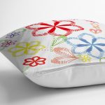 - K4830-Gorsel-2 - Realhomes  Realhomes Beyaz Zeminli Rengarenk Çiçekler Dijital Baskılı Modern Yastık Kılıfı Realhomes