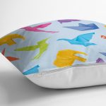 - K4832-Gorsel-2 - Realhomes  Realhomes Mavi Zeminli Origami Sanatı Dijital Baskılı Modern Yastık Kılıfı Realhomes