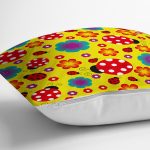 - K4835-Gorsel-2 - Realhomes  Realhomes Sarı Zeminde Uğurböceği Dijital Baskılı Modern Yastık Kılıfı Realhomes