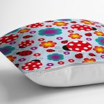 - K4837-Gorsel-2 - Realhomes  Realhomes Mavi Zeminde Uğurböceği Dijital Baskılı Modern Yastık Kılıfı Realhomes