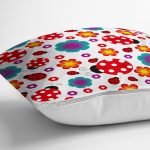 - K4839-Gorsel-2 - Realhomes Realhomes Beyaz Zeminde Uğurböceği Dijital Baskılı Modern Yastık Kılıfı Realhomes