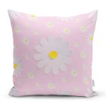 Realhomes Papatya Desenli Dijital Baskılı Modern Yastık Kılıfı Realhomes