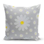 Realhomes Papatya Desenli Dijital Baskılı Modern Yastık Kılıfı Realhomes