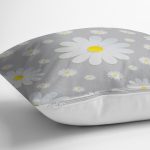 Realhomes Papatya Desenli Dijital Baskılı Modern Yastık Kılıfı Realhomes