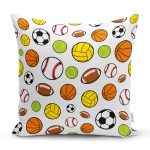 Realhomes Spor Topları Dijital Baskılı Modern Yastık Kılıfı Realhomes