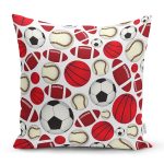 Realhomes Spor Topları Dijital Baskılı Modern Yastık Kılıfı Realhomes