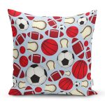 - K4855-Gorsel - Realhomes  Realhomes Spor Topları Dijital Baskılı Modern Yastık Kılıfı Realhomes