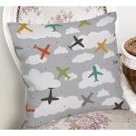 - K4858-Gorsel-1 - Realhomes  Realhomes Uçak Desenli Bulutlar Dijital Baskılı Modern Kırlent Kılıfı Realhomes