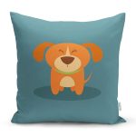 - K4873-Gorsel - Realhomes  Realhomes Köpek Desenli Dijital Baskılı Modern Kırlent Kılıfı Realhomes